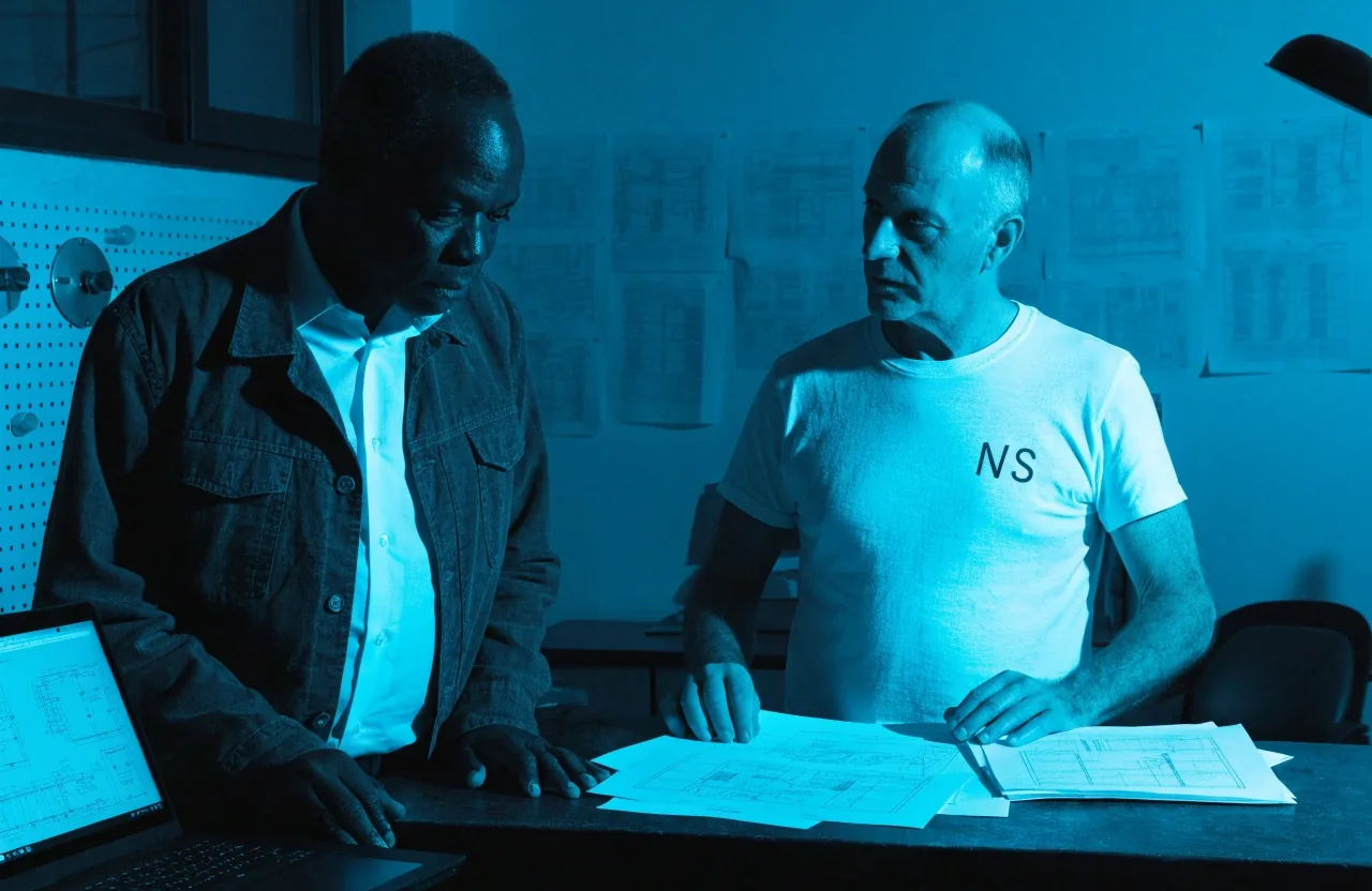 Tasker and customer reviewing job details at a counter